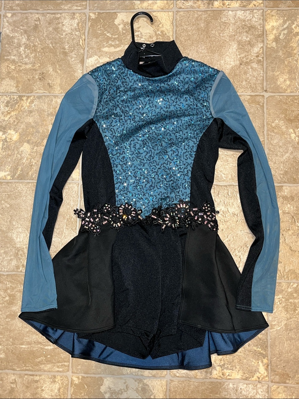Weissman Blue and Black Sequin Performance Outfit